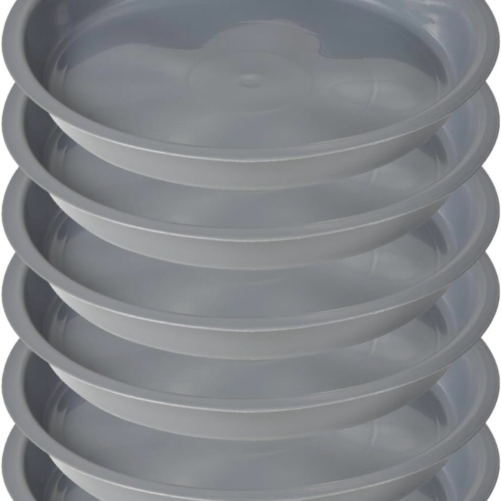 Plant Saucer 6 inch Grey. Flower Pot Tray Set Of 6